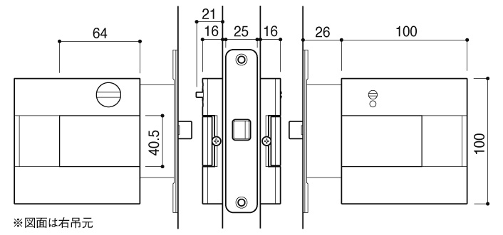 プッシュプル LP-01 表示錠 左吊元(L) | Products | KAWAJUN Interior Hardware