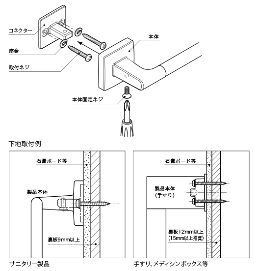 コネクタータイプの取付例