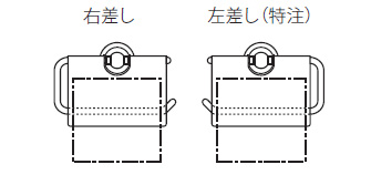 ペーパーホルダー・タオルレールの左差し特注対応について